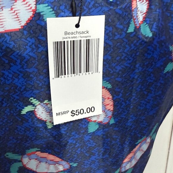 Vera Bradley Beachsack – Terrapins Turtle Print – Roll-Top Clip Closure – NWT - Picture 3 of 4